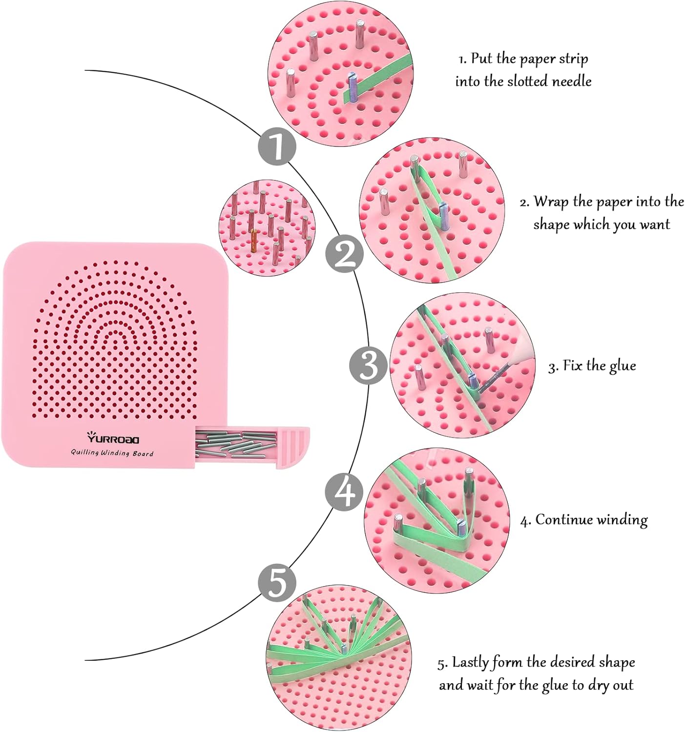 19pcs Beginners Quilling Tools Kit Electric Slotted Quilling Pen Template Board Curling Coach Crimper Comb Filigrana Tools Set