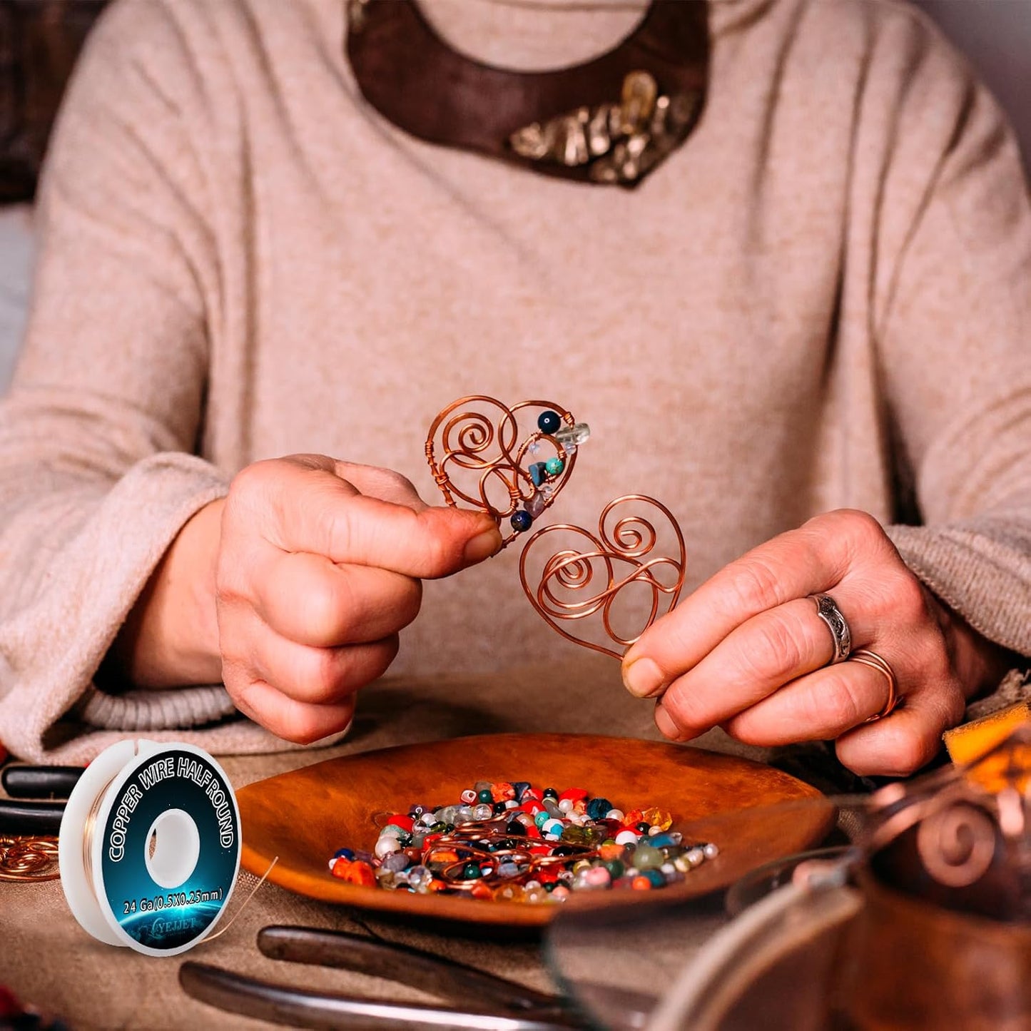 Industrial 24 Gauge Half Round Copper Wire - 3.0 oz (265 Feet) High Purity Copper Wire for Scientific Instruments