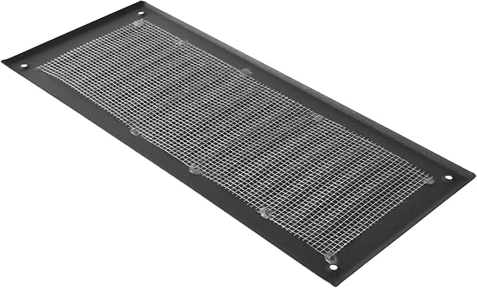 Square Ventilation Grille / 3" x 10" Inch Inside Measurement/Black Metal Air Vent Louver - Inside/Outside use / 5" x 11.5" Inch Outer Measurement