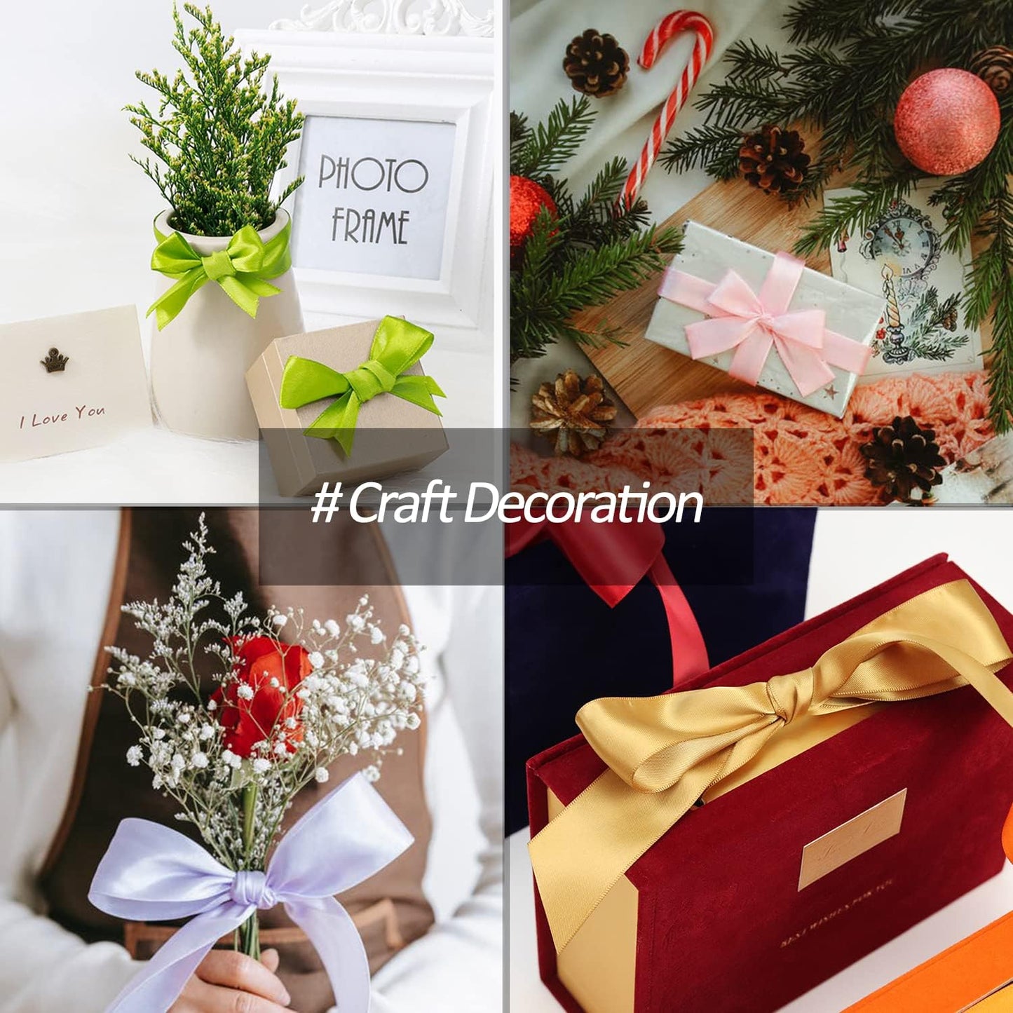 5/8" Wide x 100 Yards Single Face Polyester Satin Ribbon, Satin Ribbon for Crafts, Gift, Hair Bows, Wedding Party Decoration, Bow Making & Other Projects (White)