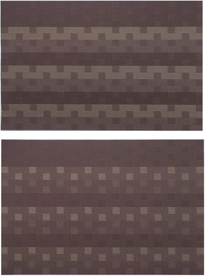 Gugrida Red Placemats 6pcs Placemats PVC Table Mats Woven Vinyl Placemats
