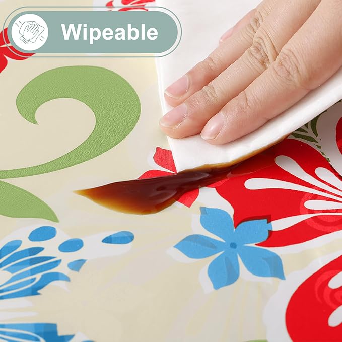 misaya Rectangle Waterproof Vinyl Table Cloth, Wipeable Tablecloth with Flannel Backing, Plastic Table Cover for Dinner, Picnic, Indoor and Outdoor (Butterfly, 60" x 120")