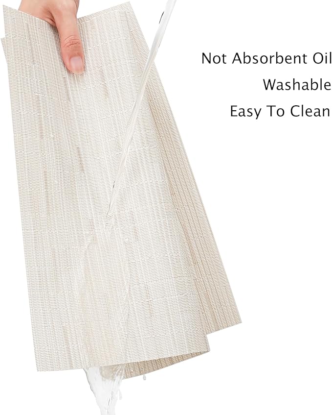 Myir JUN Table Runner, Vinyl Table Runner Indoor Arbitrarily Cropped Runner for Table Heatproof for Home Party (B-Off White, 15 x 94 inch)