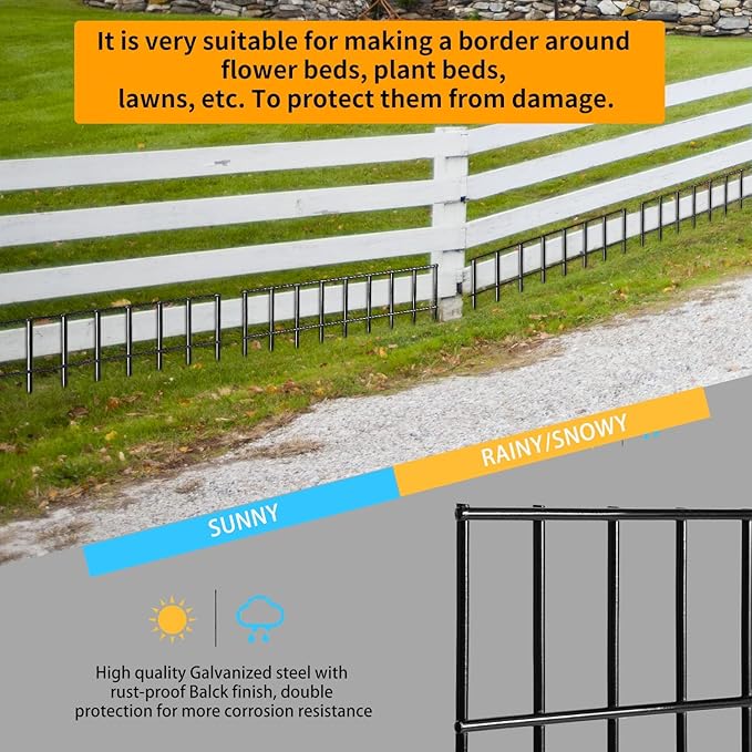 Adavin Animal Barrier Fence, 5 Pack 24 in(L) X 15 in(H) Dog Digging Fence Barrier with 1.5 in Spacing, Metal Dog Fence for The Yard, Patio. Total 10 Ft(L)