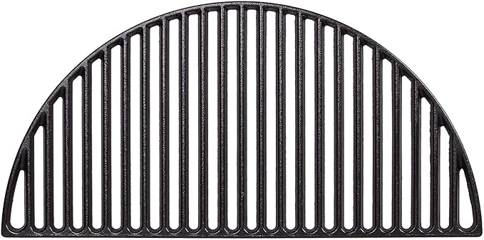 Kamado Joe Durable Half-Moon Cast Iron Cooking Grate with Grill Grate Lifter for Classic Joe 18-inch Charcoal Grill and Smokers in Black, Model KJ-HCICG