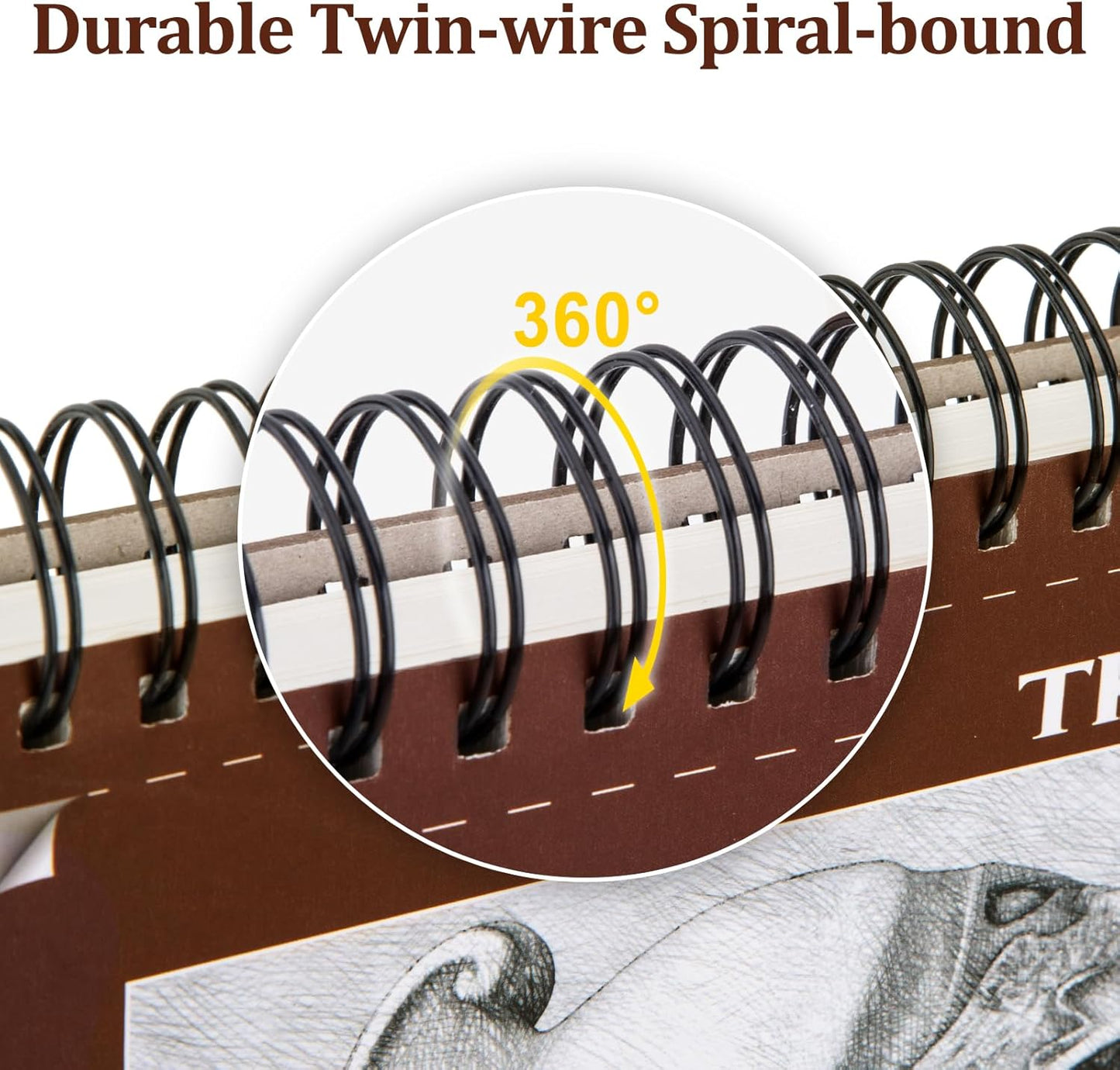 TKOOFN 5.5" x 8.5" Sketch Book, Pack of 5, 300 Sheet Top Spiral Bound Premium Sketchbook Drawing Pads(68lb/100gsm), Acid-Free Painting Paper for Adults Kids Artists Beginners