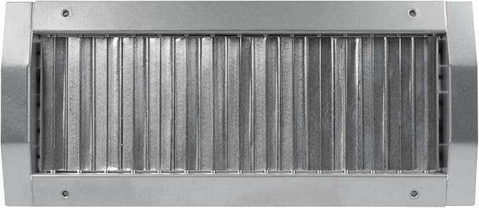Repa Market 13" x 5" Inch Air Exhaust Grille for Round Ducts - 2 Adjustable Louvre Blades - Galvanized Air Supply Vent Cover - Side Fit Round Surface Canal Ducting from 9.84" to 35.43" Inches