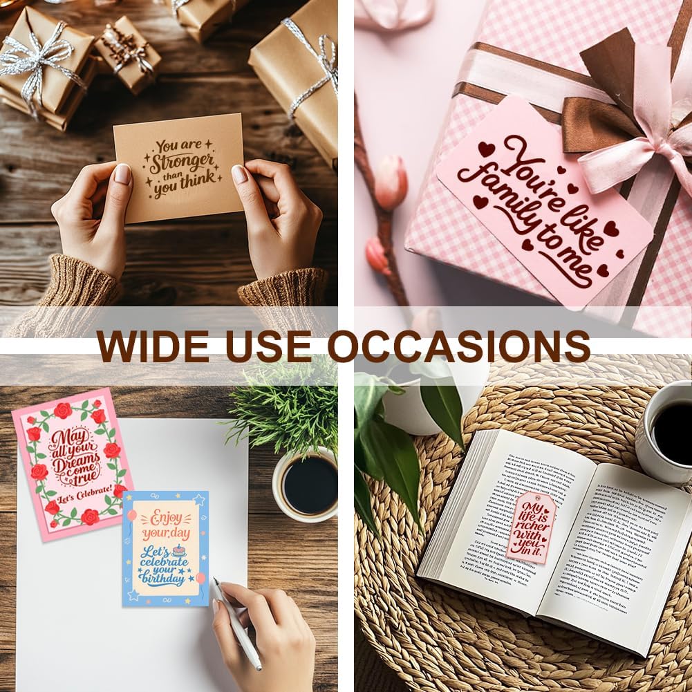 6 Pcs Greeting Words Clear Stamps for Card Making Supplies 20 Ink Pad 3 Acrylic Stamp Block Silicone Stamp with Holiday Bless Happy Birthday Stamps for Crafting DIY Scrapbooking Journal