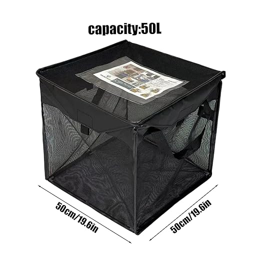 Outdoor Garbage Can - Large 125l Foldable Trash Container, Sturdy Lid Wastebasket, Multipurpose Recycling Bin, Sturdy Heavy Duty Design, Perfect Lawn Patio Kitchen Bathroom Garage Rv Use