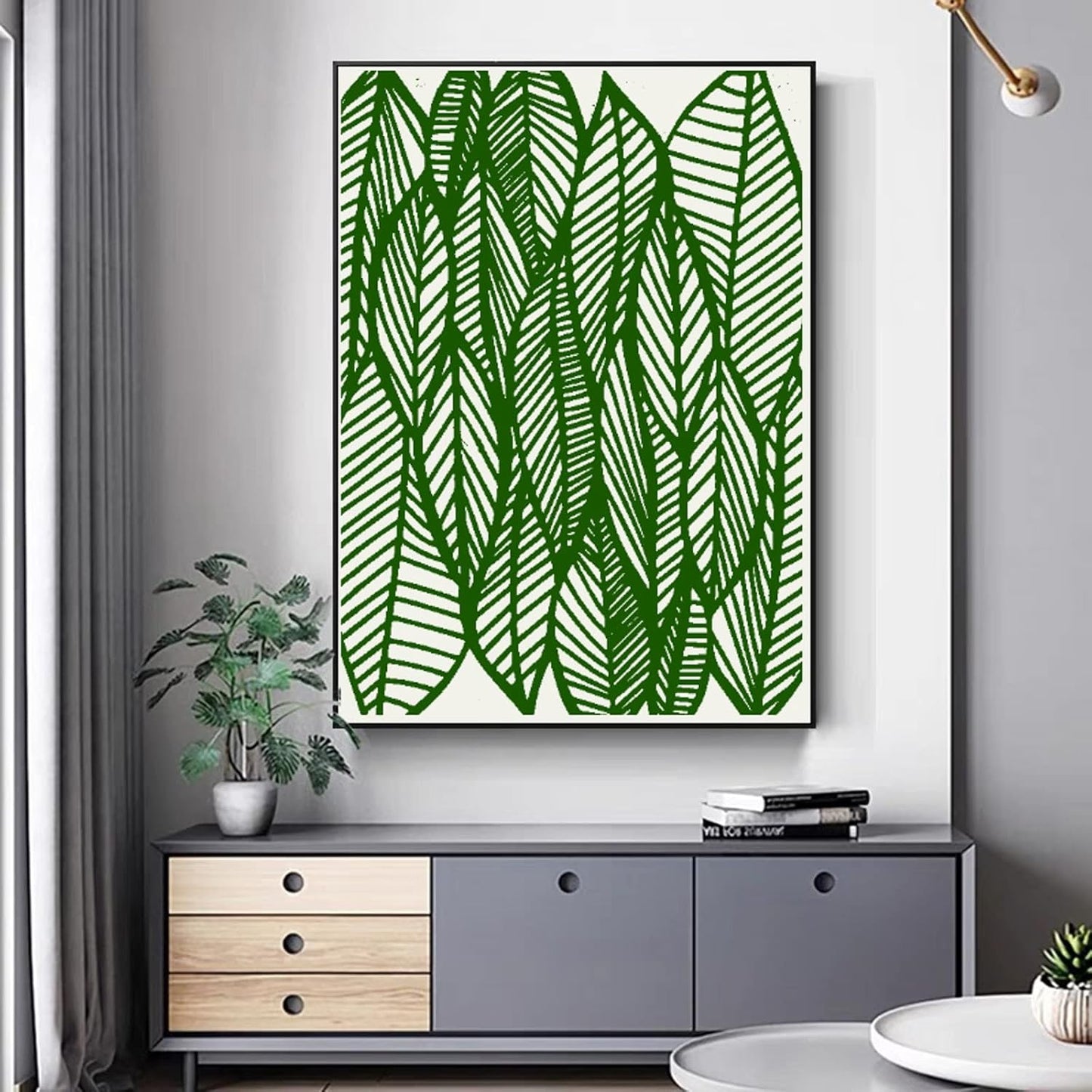 TIAMECH 6 Pcs A4 Reusable Geometric Stencils for Painting - Hollow Leaves & Abstract Curve Lines Texture Layering Templates, DIY Wall Art, Furniture, Scrapbook & Crafts