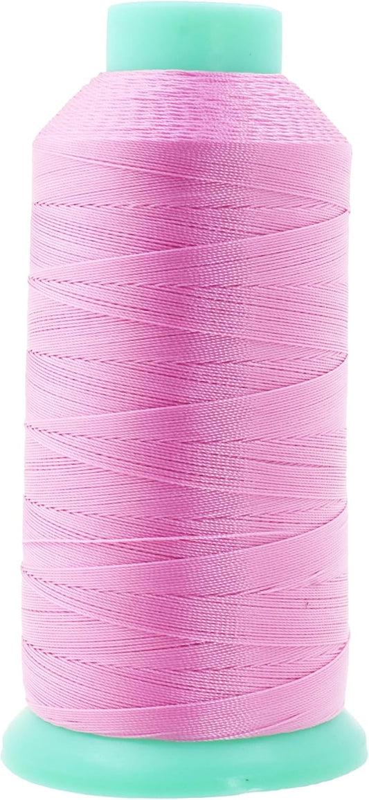 Mandala Crafts Bonded Nylon Thread Pink Heavy Duty Sewing Threads - 1100 YDs Size 92 280D T90 Tex 90 Thread for Leather Jeans Weaving Outdoor Marine Upholstery Threads