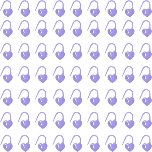 uxcell 400pcs Stitch Markers for Crocheting, Heart Shaped Crochet Marker Needle Clip Counter for Knitting Clothing Tag DIY Craft,Purple