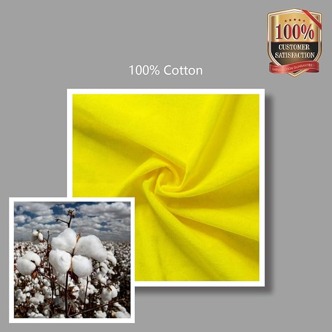 TOPDesign 24-Pack Economical 16"x15" Yellow Cotton Tote Bag, Lightweight Medium Reusable Grocery Shopping Cloth Bags, Suitable for DIY, Advertising, Promotion, Gift, Activity