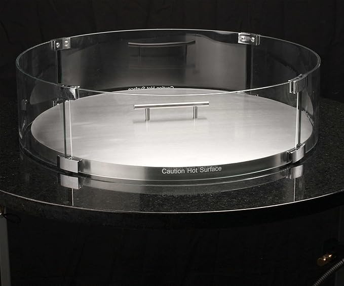 Celestial 23" x 6" Round Wind Guard, fits Celestial 19” Round Fire Pit Burner Pans for Gas Fire Pits