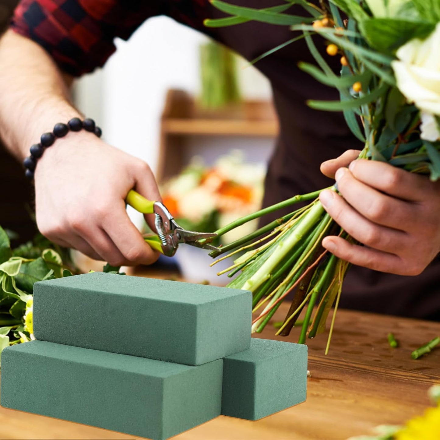 CCINEE 8 Pcs Floral Foam Bricks,Mini Florist Flower Foam Green Blocks Supplies for Fresh and Artificial Flower Arrangements Crafts DIY