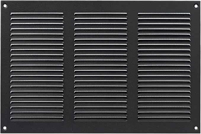 Repa Market 12x8 Inch Air Vent Cover/Anthracite Galvanized Steel Louvered Grill Cover with Mesh Screen/Wall or Ceiling Vent/Durable Flush Mount HVAC Register for Indoor and Outdoor Ventilation