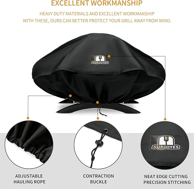 SUPJOYES Grill Cover for Weber Q Series Grills, Portable BBQ Cover for Weber Q1200, Q1000 and Q100 Series
