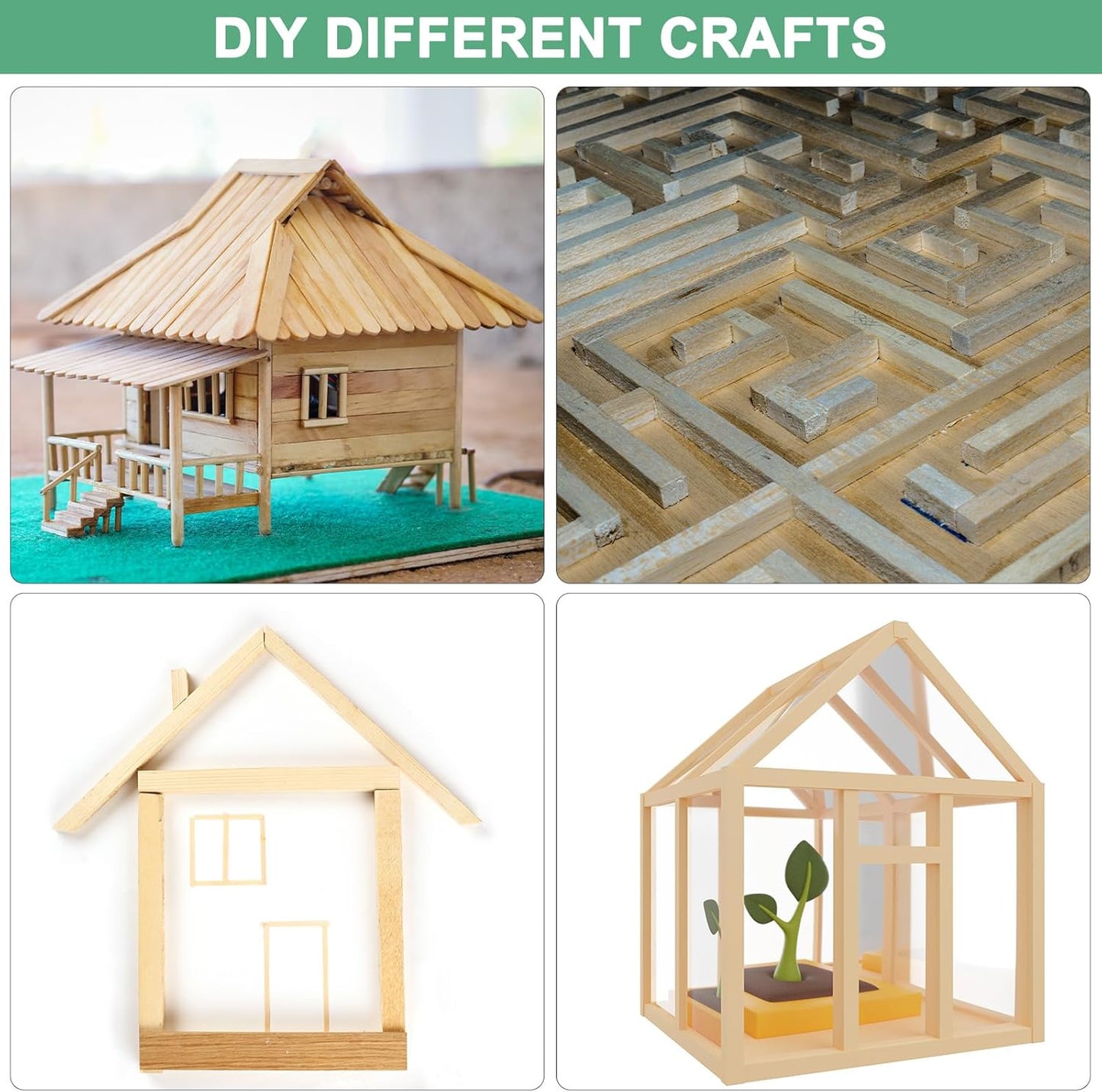 10-Pack Wood Square Dowel Rods, 15/32 x 12 Inch Unfinished Wooden Square Dowel Rods for Crafts/DIY Projects/Models Making