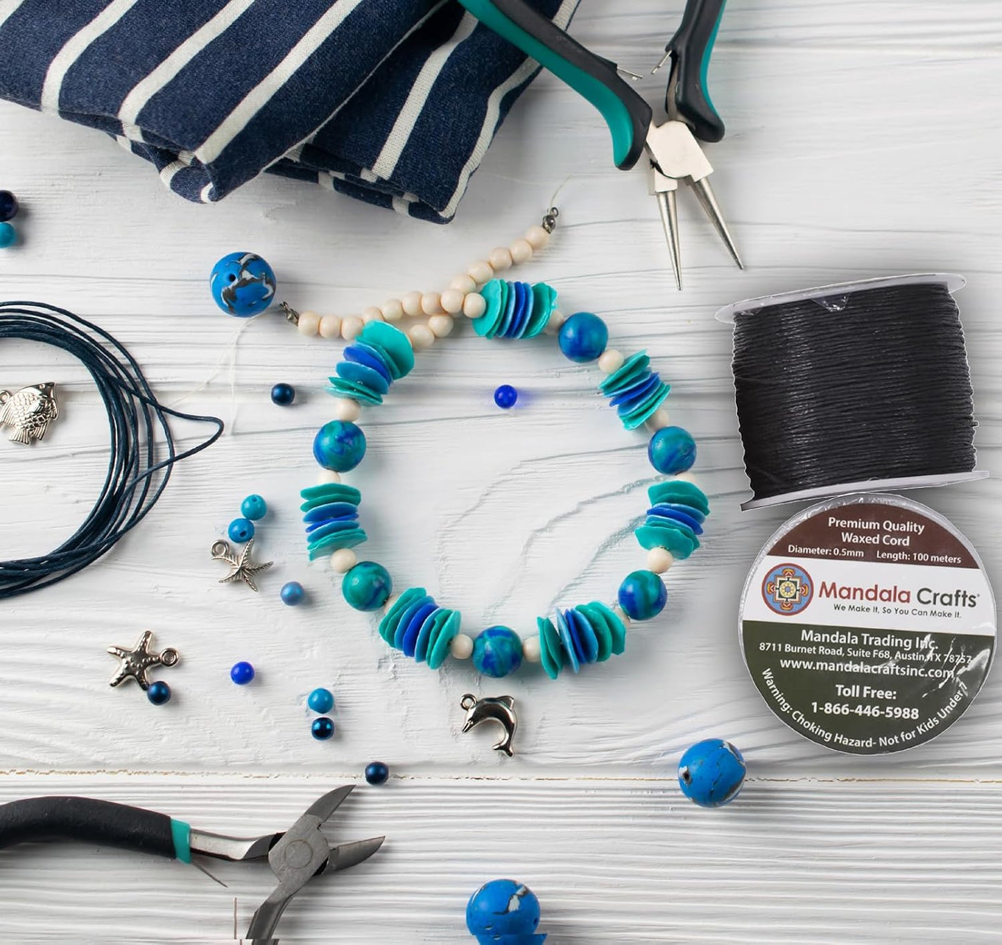 Mandala Crafts 0.5mm 109 Yards Lilac Cotton Waxed Cord for Jewelry Making Bracelet Cord Waxed String - Beading String Thread Jewelry Cords for Necklaces String