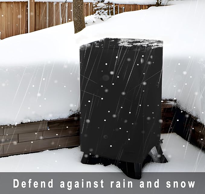 NetttyPro Electric Smoker Cover for Outside Masterbuilt Smoker 30 inch, Outdoor Waterproof Heavy Duty Square Vertical Small Grill Cover, 19" W x 18" D x 33" H, Black