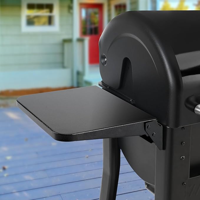 Folding Side Barbecue Shelf Compatible with Weber Searwood 600/600XL Pellet Grills, Folding Side Table, Ideal for Food Prep and Storage