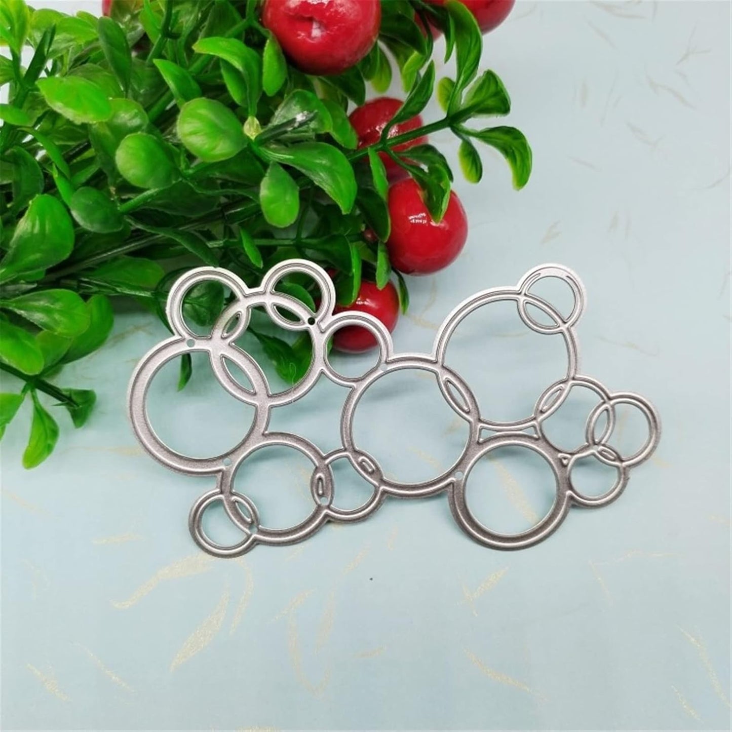 Mvchifay Cutting Dies for Card Making Metal Die-Cuts Scrapbooking Tool Hollow Frame DIY Craft Punch Template Embossing for Paper Album Decor (Bubble string-10.3x6cm)
