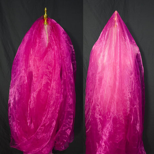 Two-Tone Iridescent Holographic Organza Fabric - 5.5 Yards by The Yard | Lightweight Sheer Tulle | for Wedding Dresses, Party Decor, DIY Crafts, Shiny Backdrops(ICY Shimmery Magenta)