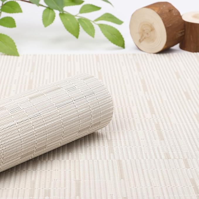 Myir JUN Table Runner, Vinyl Table Runner Indoor 72 Inch Long Arbitrarily Cropped Runner for Table Heatproof for Home Party (B-Off White, 15 x 72 inch)