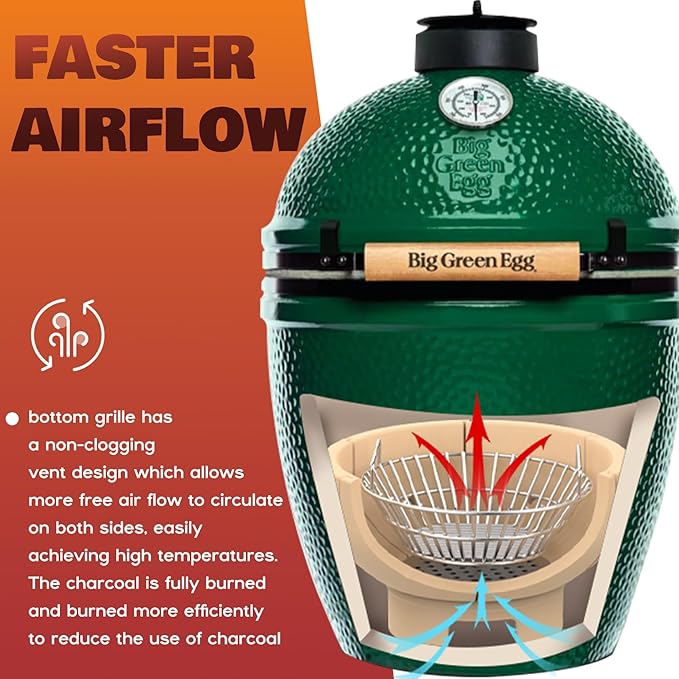 only fire Charcoal Ash Basket, Stainless Steel Charcoal Holder with Handles, Grilling Accessories, Fits Kamado Joe Classic and Large Big Green Egg Grills