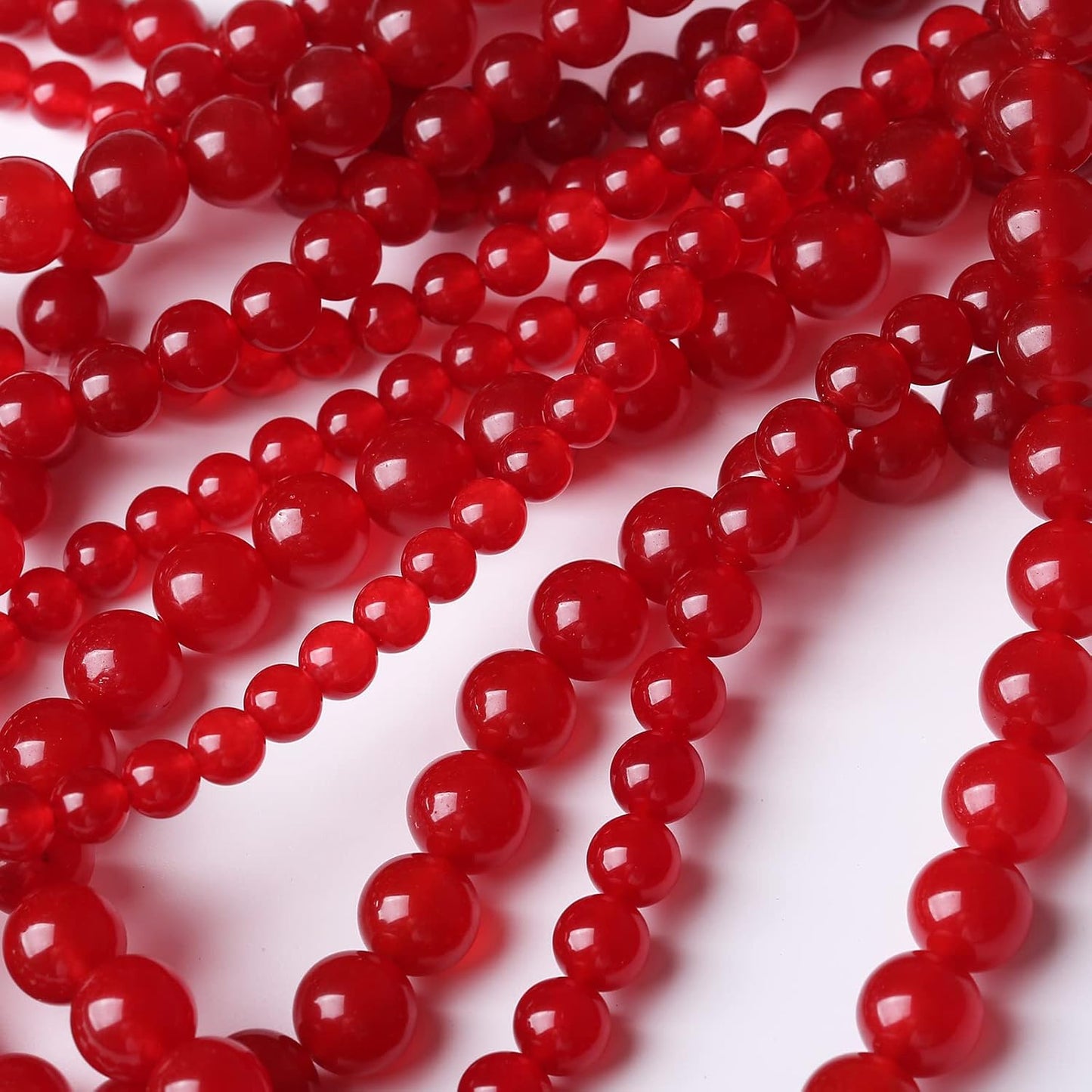 36PCS 10MM Red Chalcedony Beads Energy Healing Beads for DIY Jewelry Bracelet Necklace Making for Jewelry Making 15Inch