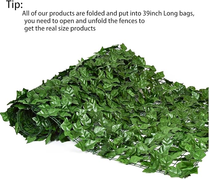 DearHouse Artificial Faux Ivy Hedge Privacy Fence Wall Screen, Leaf and Vine Decoration for Outdoor Garden Home Decor, (157.5 * 59inch)