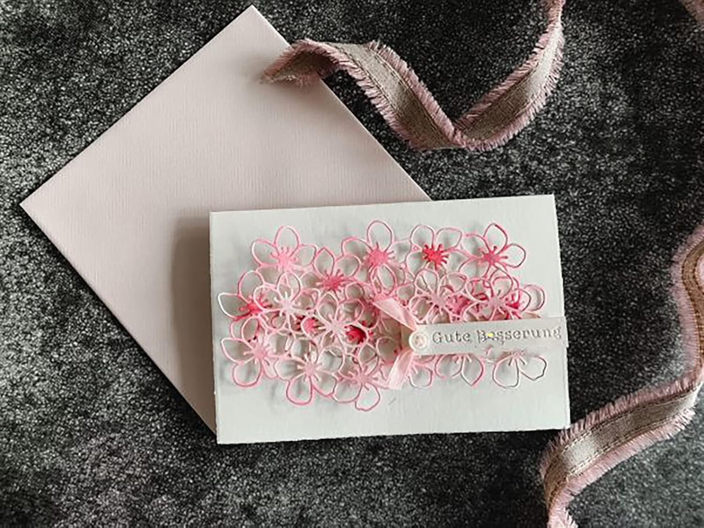 Lapoo Metal Cutting Die for Scrapbooking, 3D Backgrounds Frame New Cutting Dies DIY Album Card Making Decor Paper Craft Metal Die Cuts Party Wedding Decorations (Sea of Flowers 5.6 x 2.7 in)