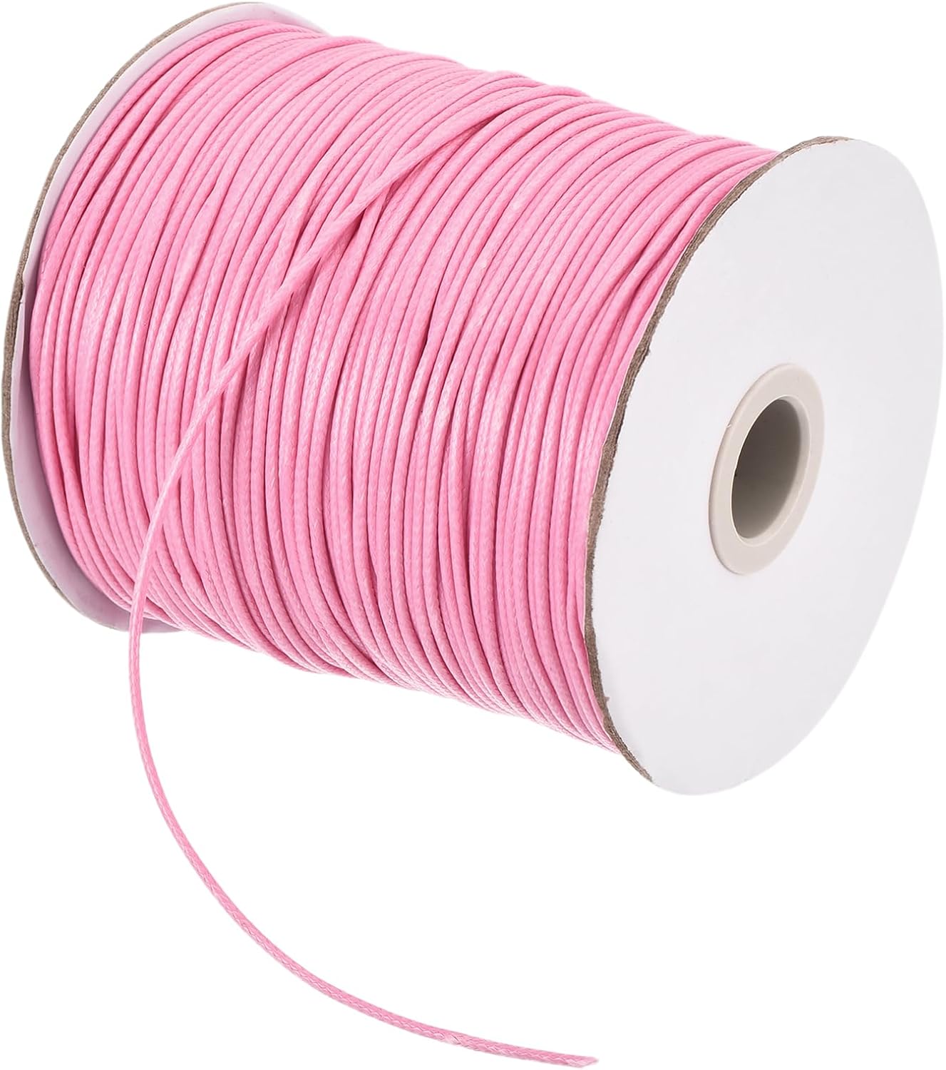 MECCANIXITY Waxed Cord 1.5mm Waxed Polyester Cord 175 Yard Wax String for Bracelet Making,Necklaces, Beading,Jewelry Making and DIY Crafts(Pink)