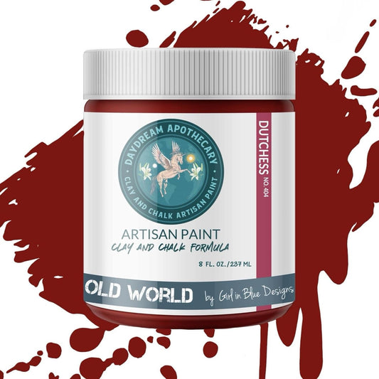 Daydream Apothecary Premium Chalk Style Paint for Furniture, Home Décor, Wood, DIY Interior Projects, Quick Dry, No Prep or Prime Needed, Matte Burgundy Red - 8oz