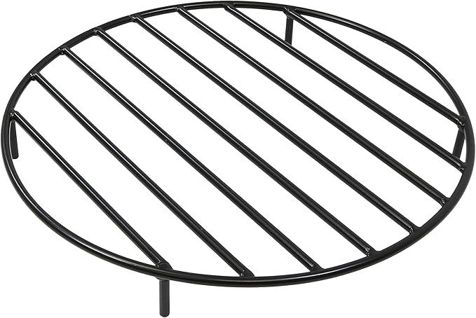 Sunnydaze Round Fire Pit Grate - Elevated Wood Grate for Fire Pit - Heavy-Duty Steel Log Grate for Outside - 24-Inch