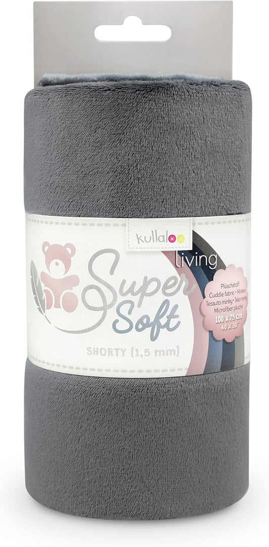 kullaloo Plush Fabric | Solid Ash Grey Minky Fabric for Sewing | Super Soft Cuddle Material | 39.5x29.5 | Plushies, Baby Blankets, Pillows, Dog Beds, Cat Beds, Beanies, Baby Accessories, Apparel