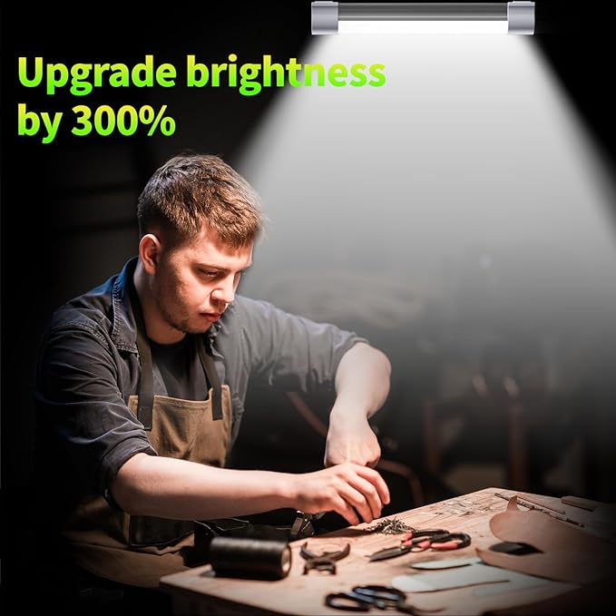 LETOUR LED Tube Magnetic Light Bar Work Lights 2000 Lumens 2600mAh 5 Lighting Options Camping Lantern USB Rechargeable Portable Battery Powered Lights with 2 Magnets Endurance for 40 Hours