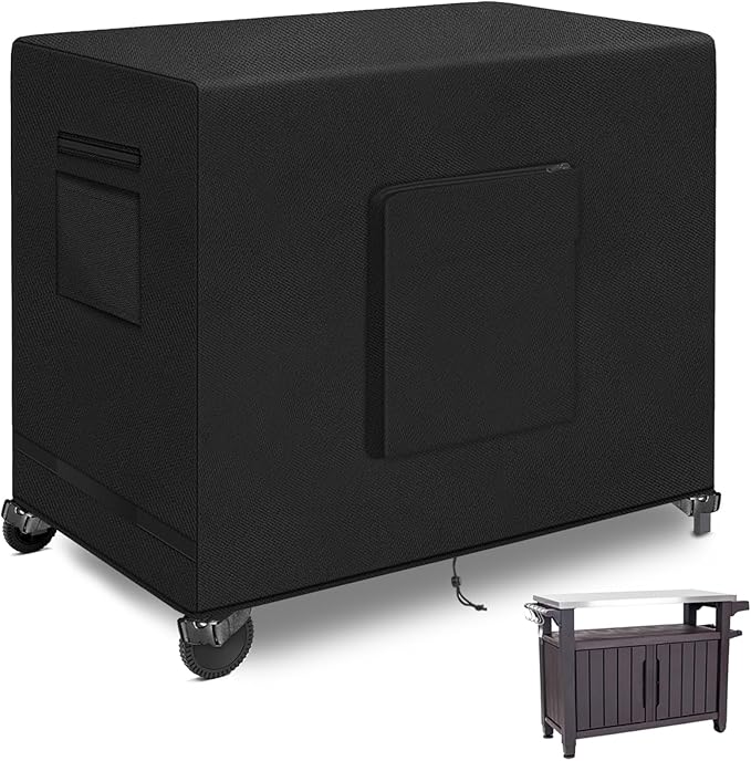 Kovshuiwe Outdoor Table Casing for 52 Inch Keter Unity XL Portable Outdoor Table, Bar Cart Cover for 52 inch Worktable, Waterproof Patio Dining Cart Cover-52 x 22 x 36 Inch