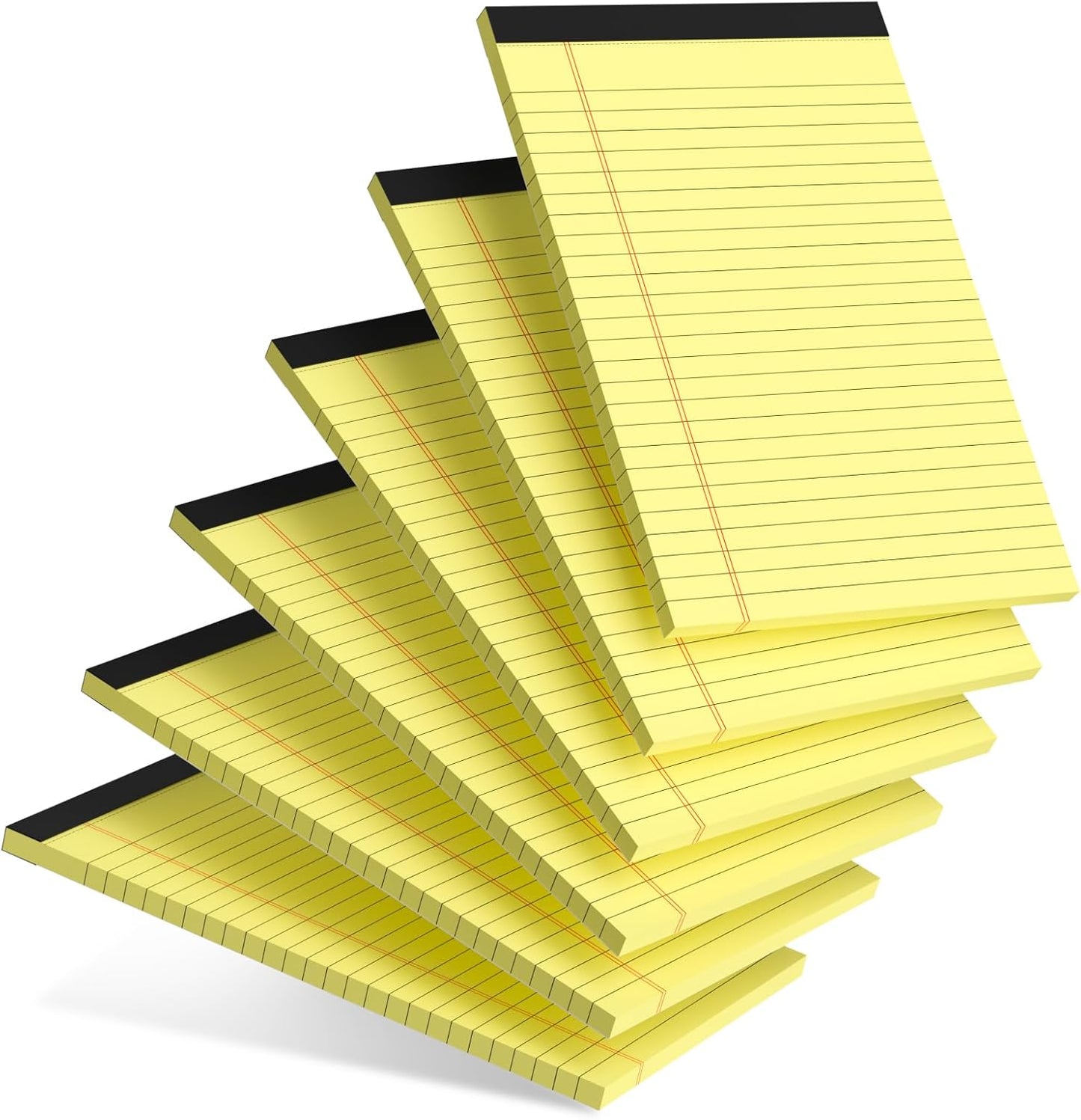 6pcs Small Note Pad 5x8 College Ruled Legal Pads Paper Notepads 6 Pack Study Back Writing Pads 5 x 8 Legal Pads Perforated Narrow Ruled Pads of Paper Yellow
