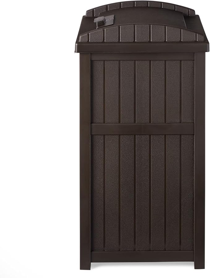 Suncast Trash Hideaway Outdoor Patio 33 Gal Garbage Waste Trash Can Bin (6 Pack)