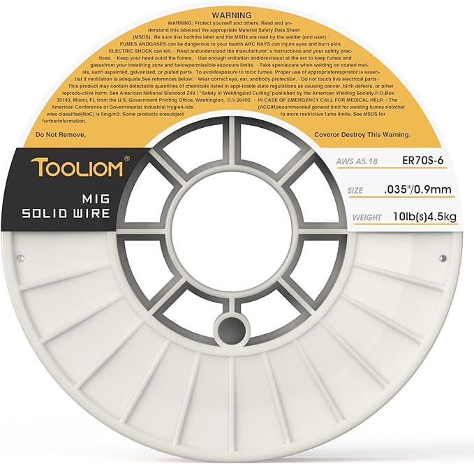 TOOLIOM ER70S-6 .035"(0.9 mm) Mild Steel MIG Solid Welding Wire on 10-Pound Spool 2PCS Compatible for TL-200M Pro TL-250M Pro