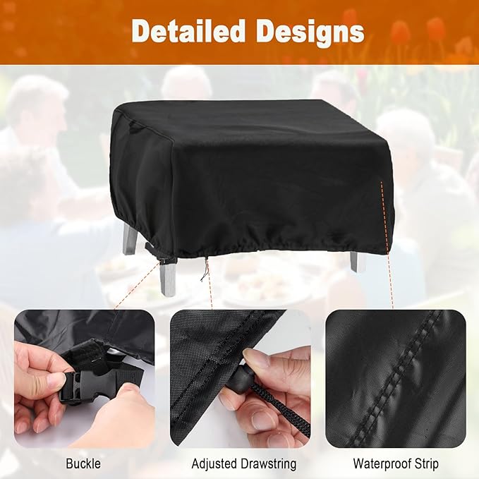 Outdoor Grill Cover for Lifemaster Portable Gas Grill 2 Burners, Waterproof Tabletop BBQ Grill Cover Heavy Duty Table Top Covers - 24" L×21" W×17" H