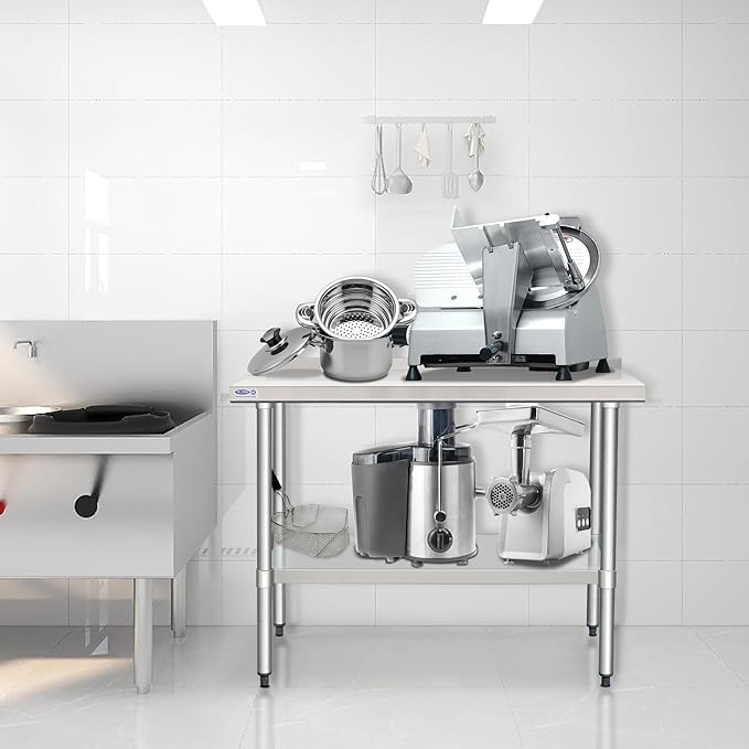 HARDURA Stainless Steel Table with Backsplash Metel Prep Table Commercial Kitchen Workbench 24x60 Inches NSF