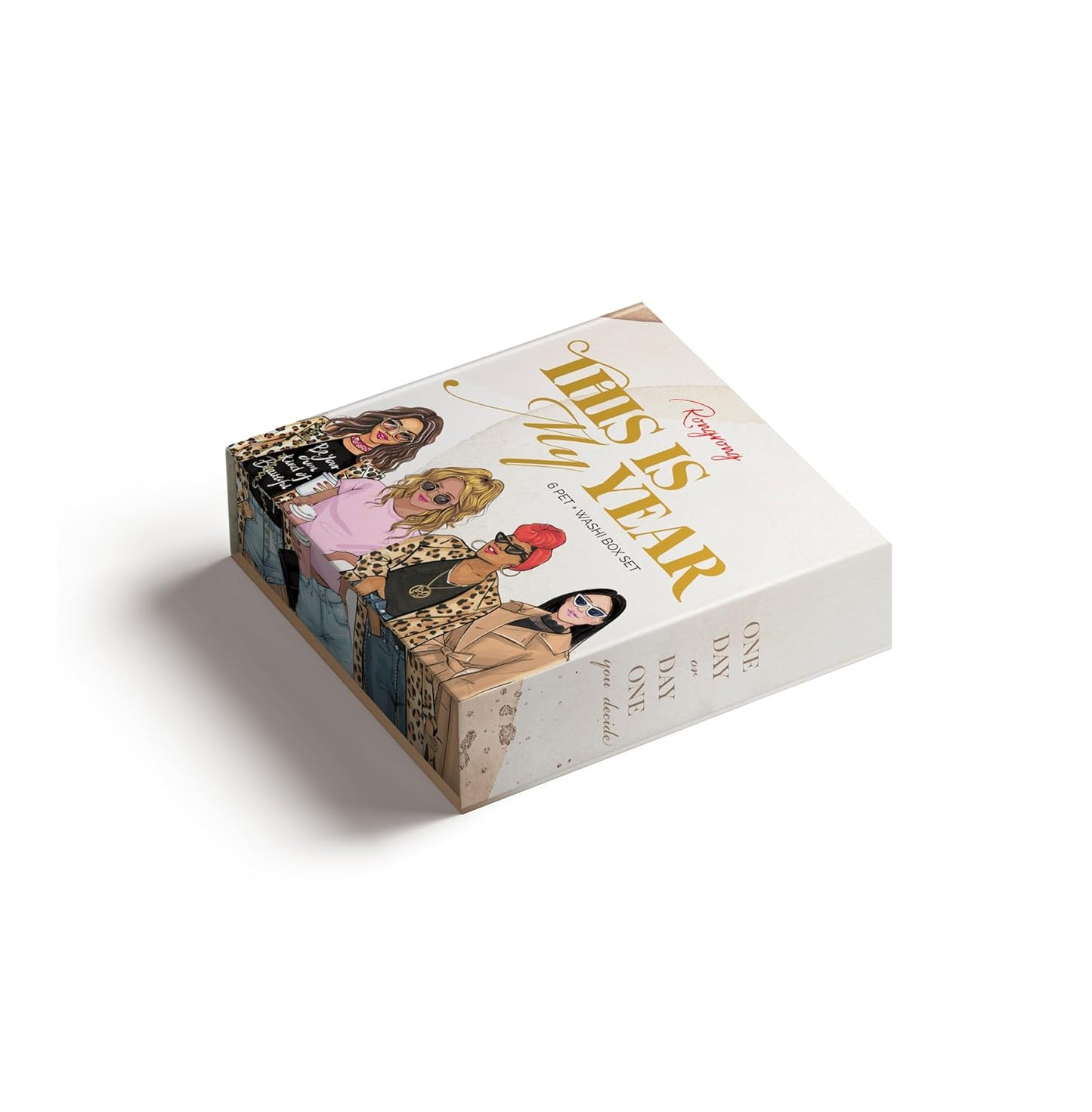 Rongrong This is My Year PET + Washi Tape Box Set – Dream Big & Plan Bold! Motivational Tapes with Chic Art for Planners, Journals, Scrapbooking, Hobonichi & Creative Goals