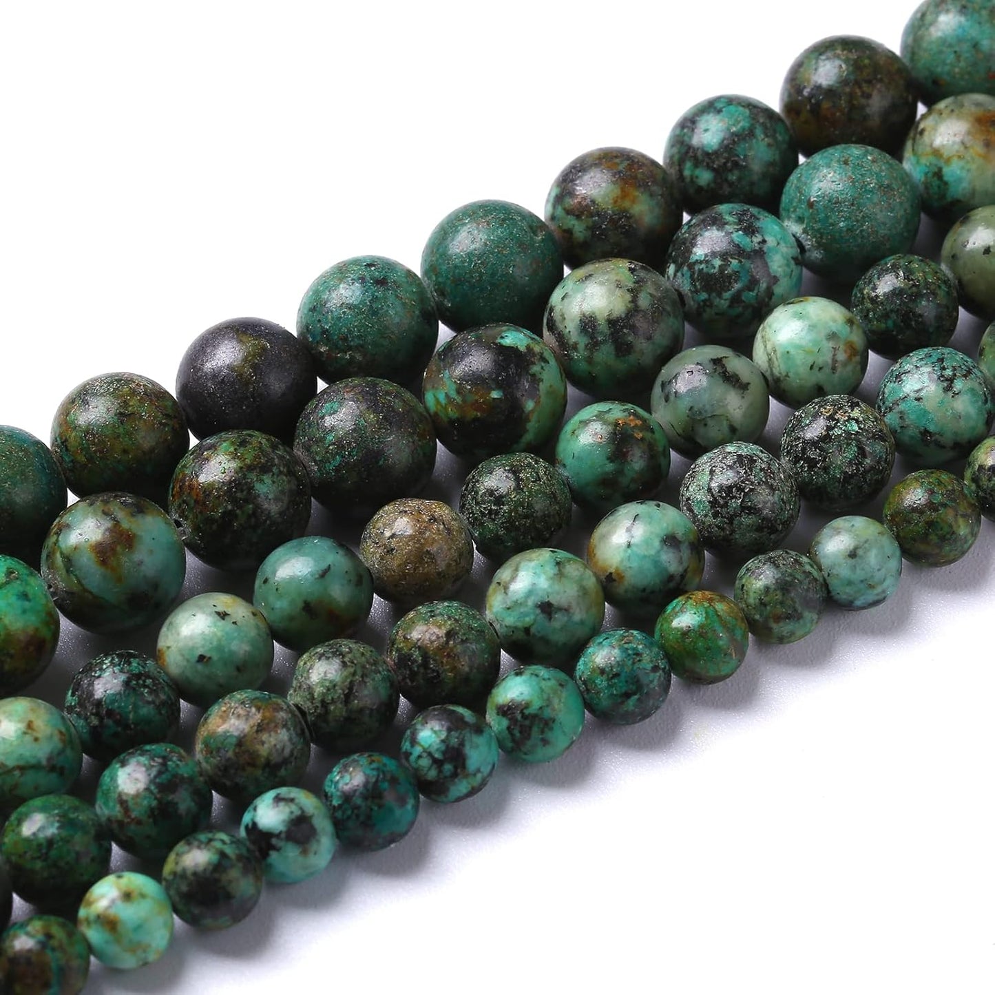 8mm 45pcs Natural African Turquoise Stone Beads for Jewelry Making Round Loose Gemstone Beads DIY Bracelet Necklace Earrings