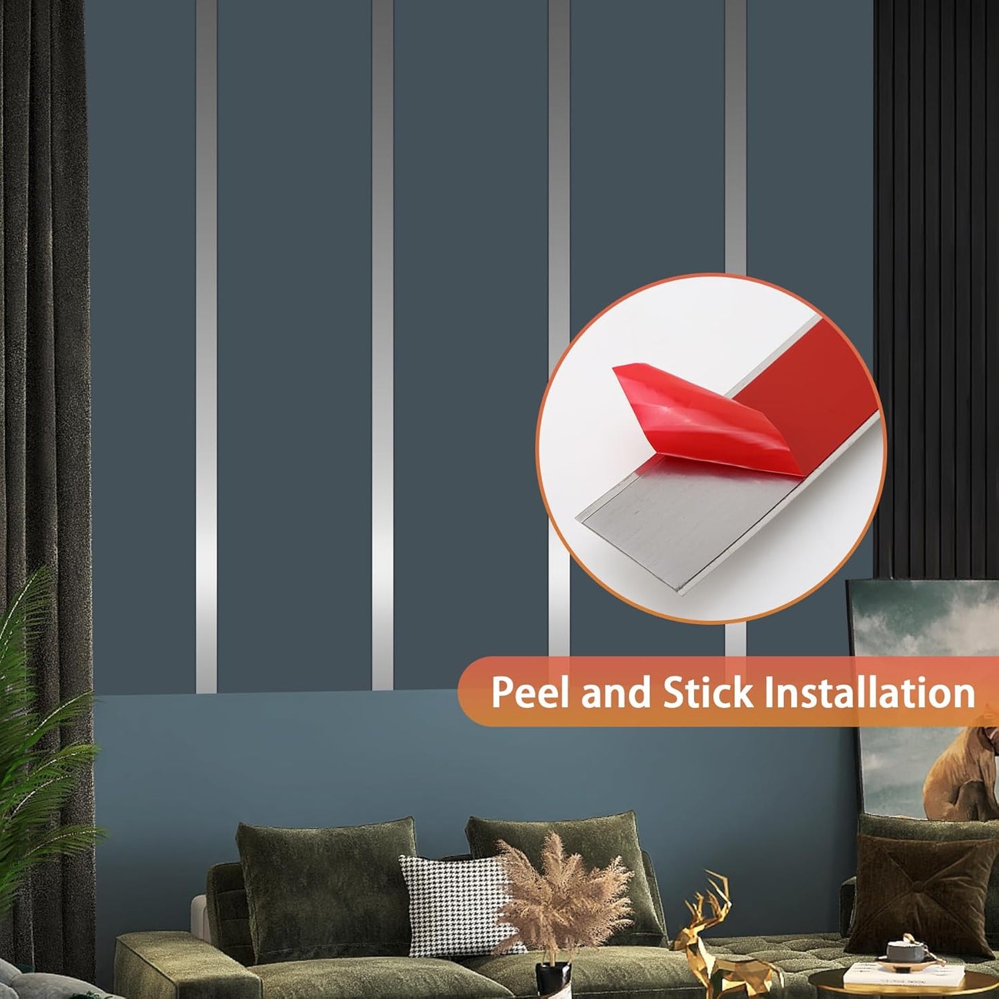 Self Adhesive Backing Metal Strip for Magnets, Flexible Ferrous Memo Tapes Roll for Bulletin Boards in Studio, Office, School (Glossy Silver, 118''L x 3.15''W)