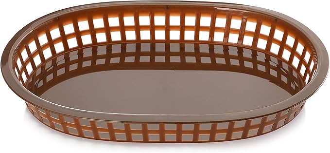 New Star Foodservice 44003 Fast Food Baskets, 10.5 x 7 Inch, Set of 12, Brown