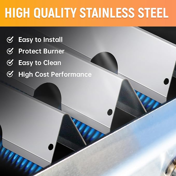 Grill Flavorizer Bars for Weber Genesis II E-410, S-410, LX E-440, S-440, Weber Genesis 2 66041, 66033, 66796, Heat Deflectors BBQ Grill Heat Plate, 17" Stainless Steel Grill Flavor Bars