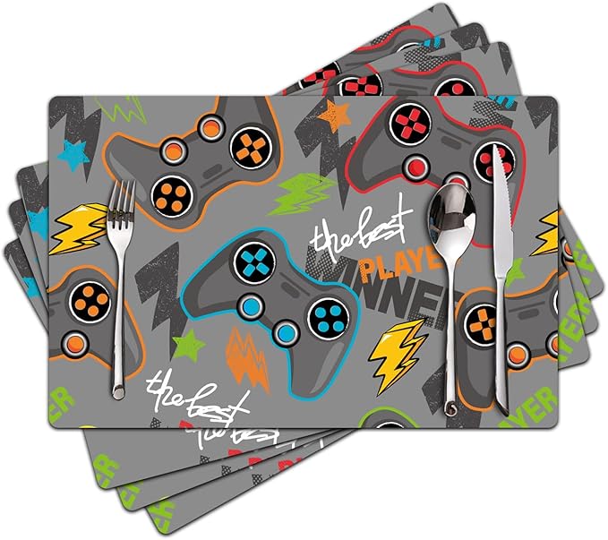 Placemats Set of 4 - Faux Leather Heat Resistant Placemats for Dinner Table, Non-Slip Waterproof Oil-Proof Washable Reusable Placemat for Indoor Outdoor Kitchen Decor, 15.75In*11.81In