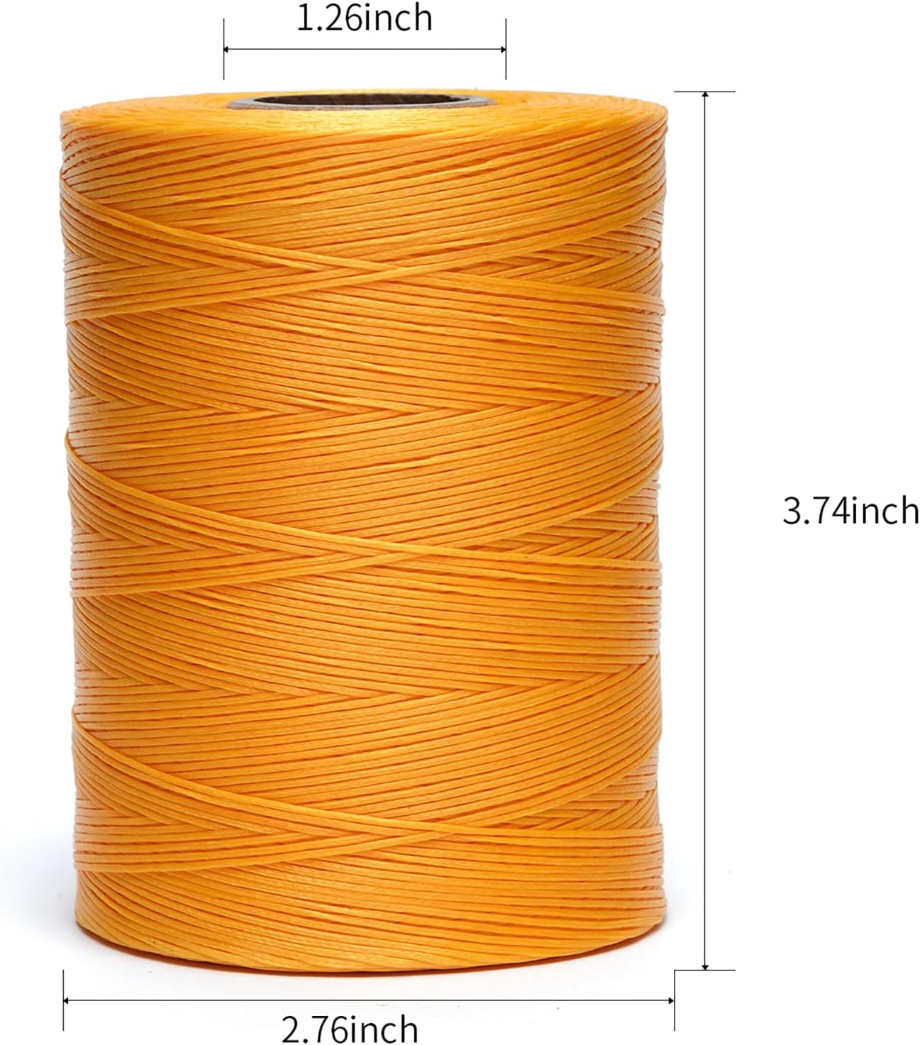 Waxed Thread,852Yards 150D 0.8mm Flat Polyester Wax Thread for Hand Sewing Leather Craft DIY Projects Shoes Repair Book Binding(Yellow)